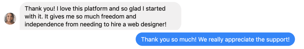 Weeknight Website Testimonial from a Happy User.